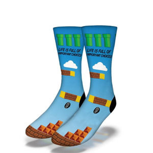 Important Choices Video Game Socks by Savvy Sox NEW Made in the USA Retro